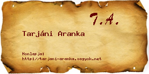 Tarjáni Aranka névjegykártya