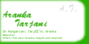 aranka tarjani business card